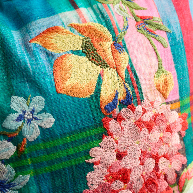 Wanderweave Ikat Check Ikat Bright Cushion