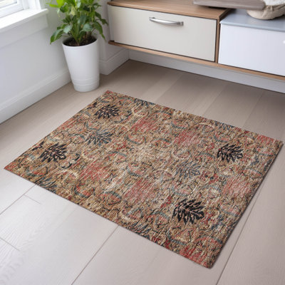 Premium Machine Washable Jamestown AMF1082 Damask Rug