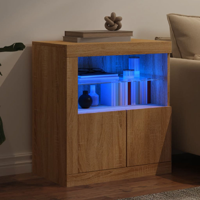 Basiliki Sideboard with LED Lights, Sonoma Oak