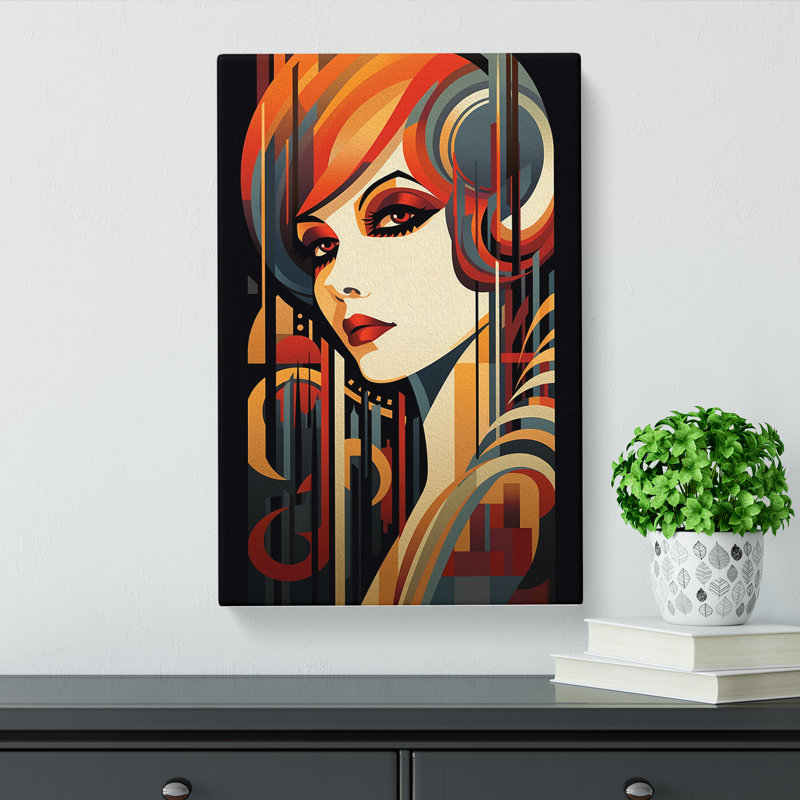 Art Nouveau Woman Constructivism No.2 - Print, 76cm H x 50cm W x 3cm D