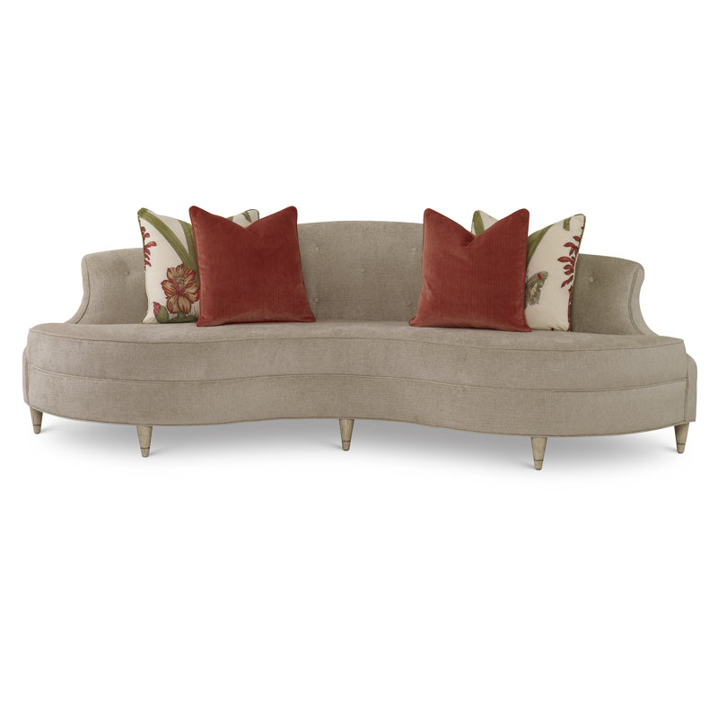 Tinsley 105'' Upholstered Sofa, Vintage Ebony, Margaret Tangelo Polyester Blend