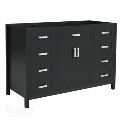 47" Bathroom Vanity without Sink, Cabinet Only, 2 Doors and 8 Drawers, Soft Close System, Classic Design, White