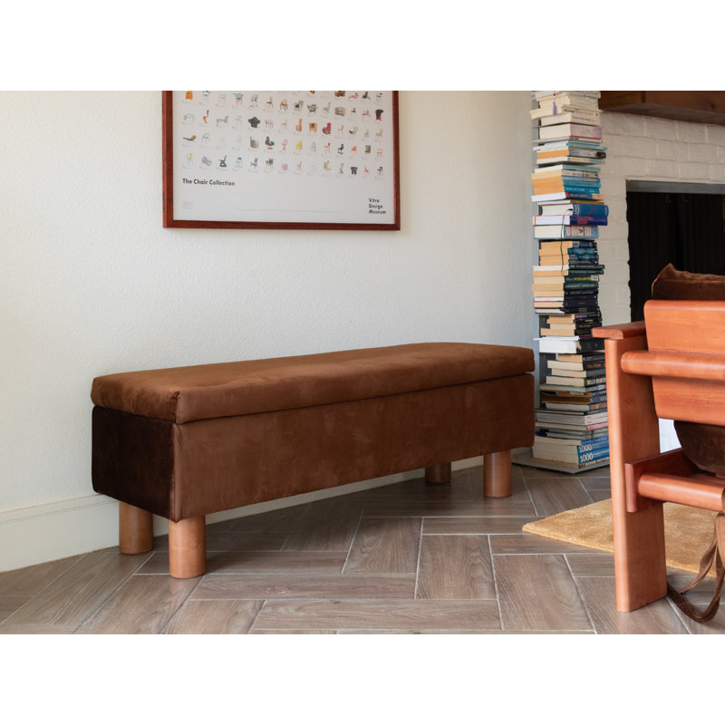 Essential Storage Bench, Cylinder, Moss Recycled Velvet