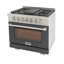 36 in. 5.2 cu. ft. Natural Gas Range and Convection Oven in Black with True Simmer Burners-640147714-640147742