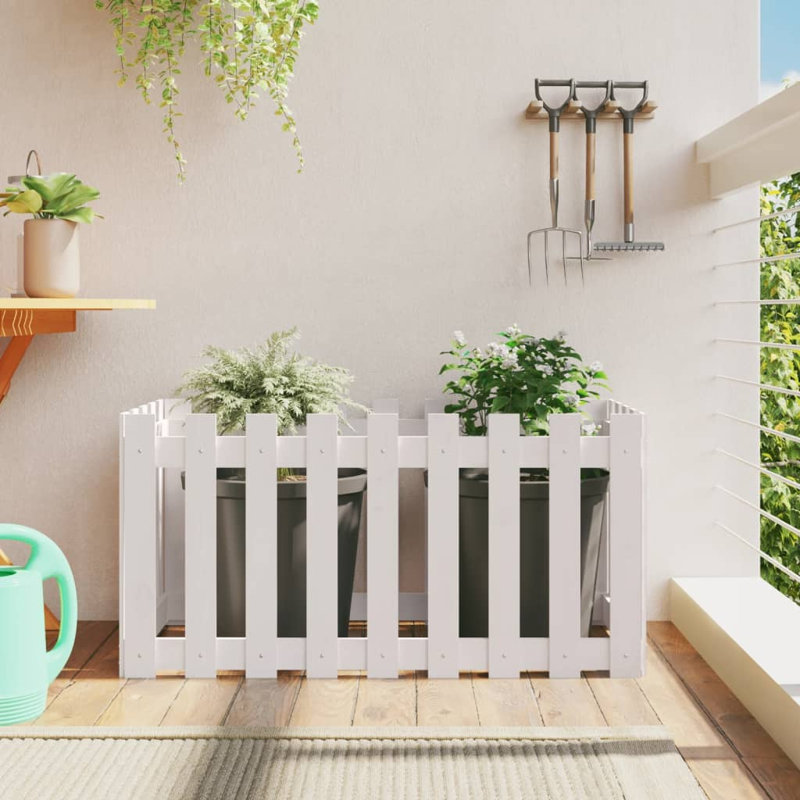 Birjesh Wood Raised Garden Bed, 50cm H x 100cm W x 50cm D, White