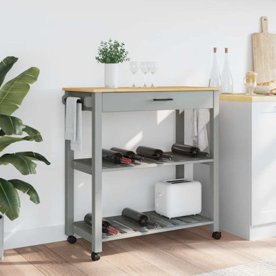 Rafsan Rolling Kitchen Cart with Solid Wood Top by Winston Porter