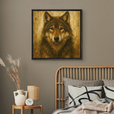 Majestic Wolf Portrait Wildlife Animal Wall Decor – Pictures Framed Canvas Print Wall Art