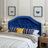 Tufted Upholstered Headboard Queen Size, Solid Wood Head Board with Durable Metal Legs, Adjustable Height Queen headboard with Nailhead Trim in Bedroom-1443118969