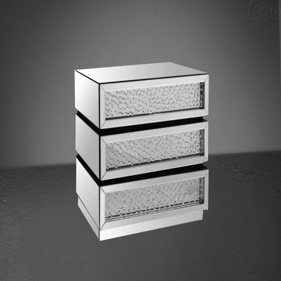 Console Nysa avec miroir et faux cristaux pour une décoration de salon luxueuse