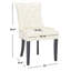 Chaise d'appoint rembourrée en lin et capitonnée Dann-1509460015