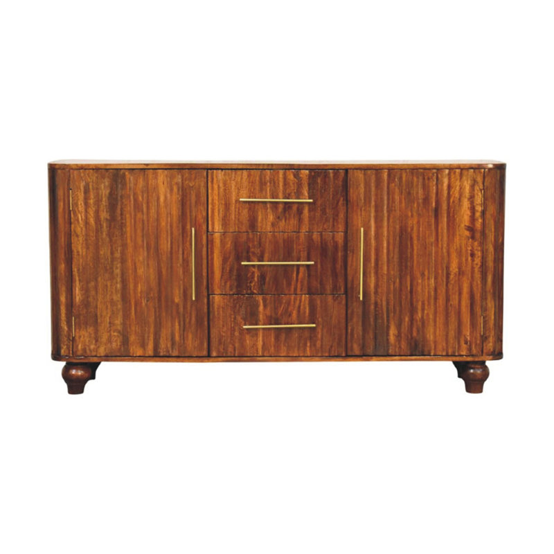 Solid Wood Chestnut Curve Sideboard