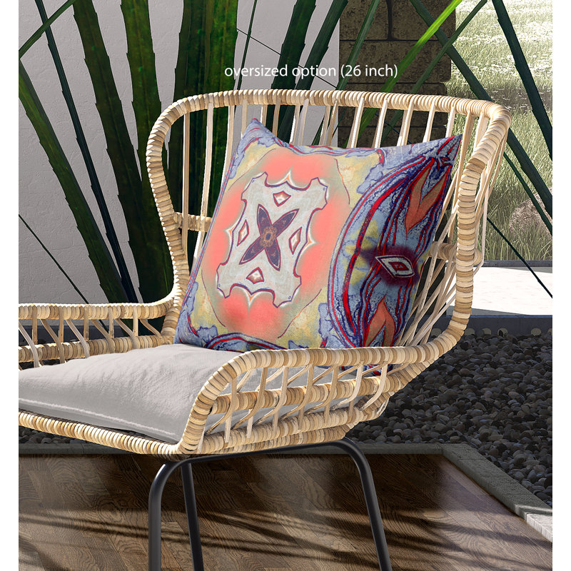 Coussin intérieur pastel zippé Pastel, 18" x 18", Mauve/orange, Faux suède