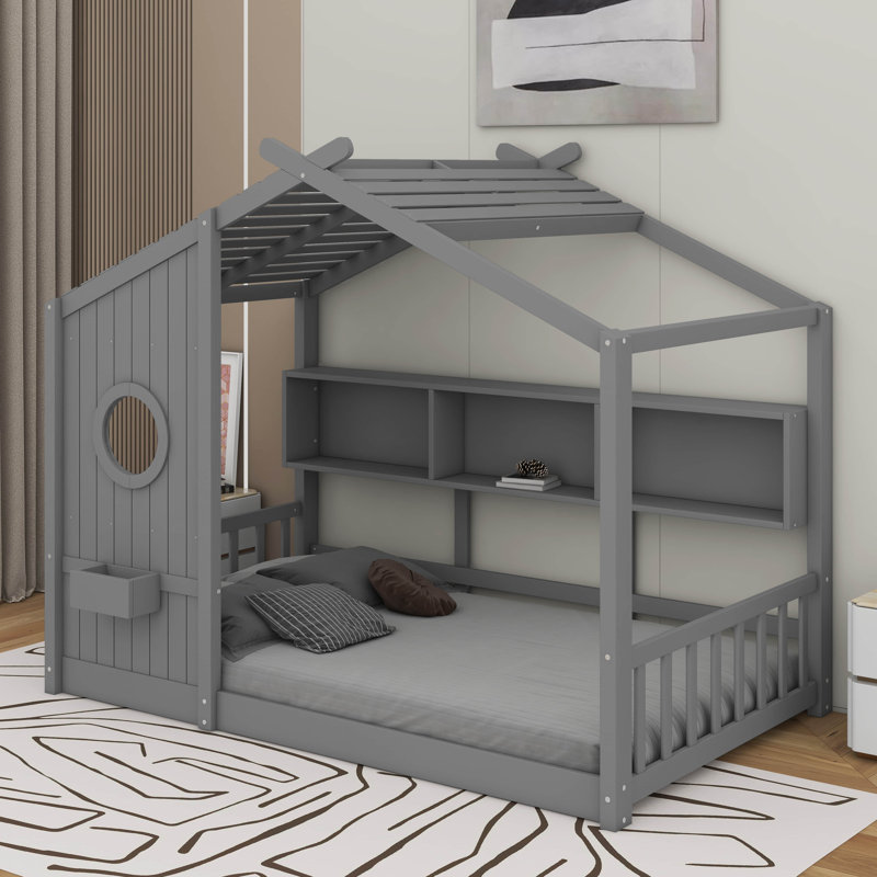 Lit simple au sol pour tout-petit, Gris