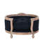 Lit pour animal de compagnie de conception contemporaine bleu marine moyen en tissu avec surpiqûres et structure en bouleau, largeur attrayante de 27,25 po