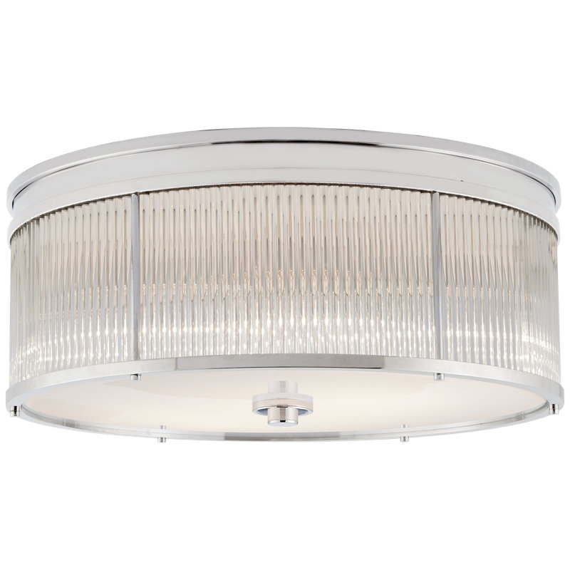 Ralph Lauren Allen 3 - Light Flush Mount, 7"H x 18"W x 18"D, Polished Nickel