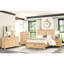 Lit double style Style avec tête de lit en chêne naturel et bois massif
