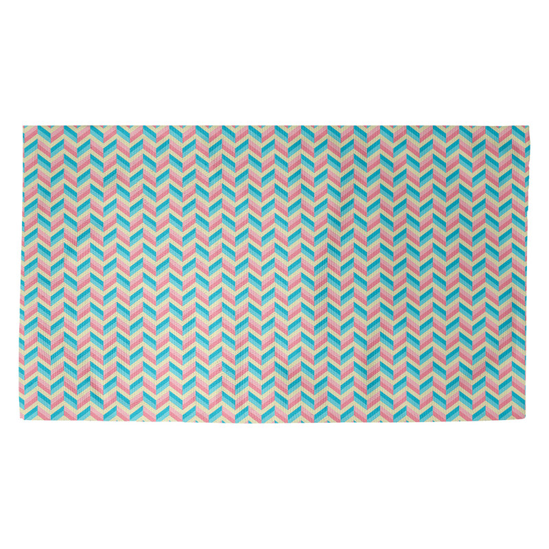 Avicia Chevron Indoor Doormat, Rectangle 2'1.5" x 3'6", Orange/Purple