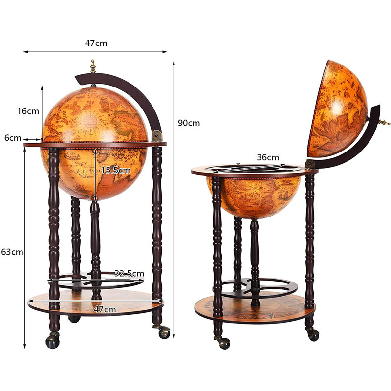 Medora Solid Wood Wine Bottle & Glass Rack in Brown