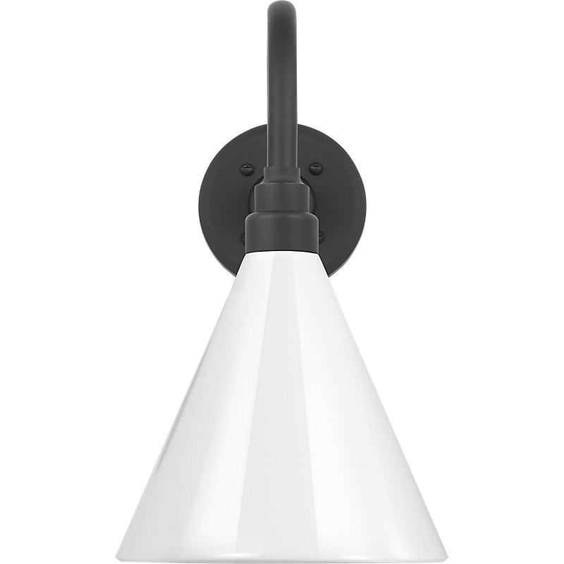 Thomas O'Brien 1 - Light Outdoor Barn Light, 15.5" H x 9" W x 15" D, White, Matte Black