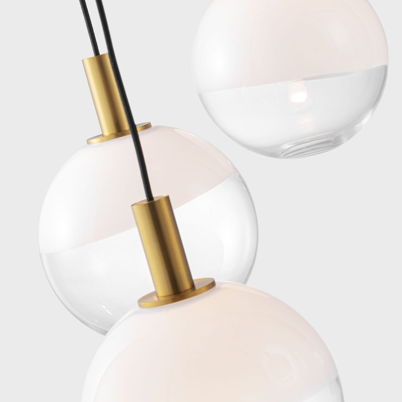 6-Light Chandelier, 6 Lights, Burnished Brass, 38.125" H x 39.75" W x 39.75" D