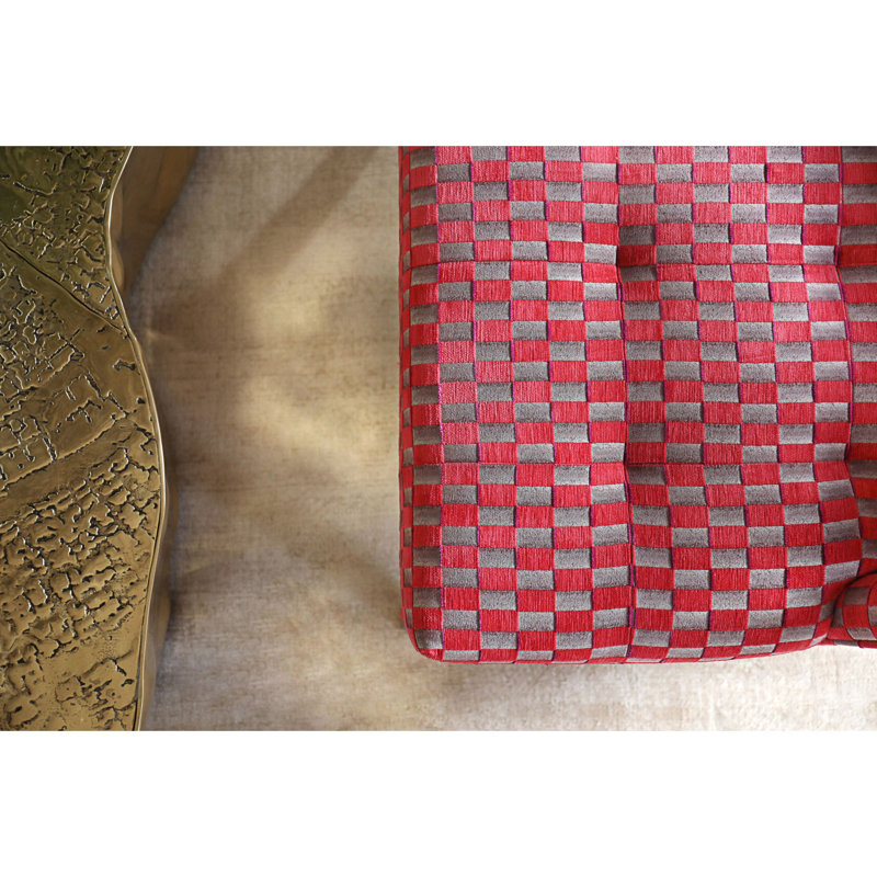 Bloom Damier Fabric, Wild Rose