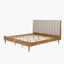 Structure de lit en bois de taille très grand blé avec tête de lit tapissier à motif piano et structure de support renforcée
