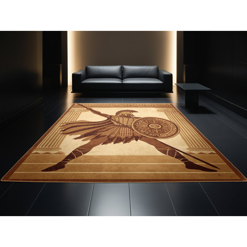 Tapis moelleux moelleux de style Spartan Warrior, 2 x 5