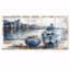 Poterie de chinoiserie dans des tons bleus et blancs I - ensemble d'art sur toile Boho Pottery-955388154