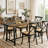 70.9" Long Industrial Dining Table with Steel Legs