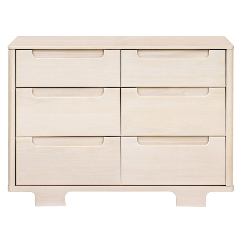 Washed Natural Pine 6-Drawer Scandinavian Dresser