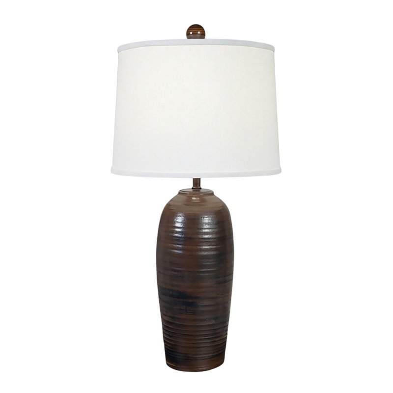 Distressed Camel Tall Indented Ginger Jar