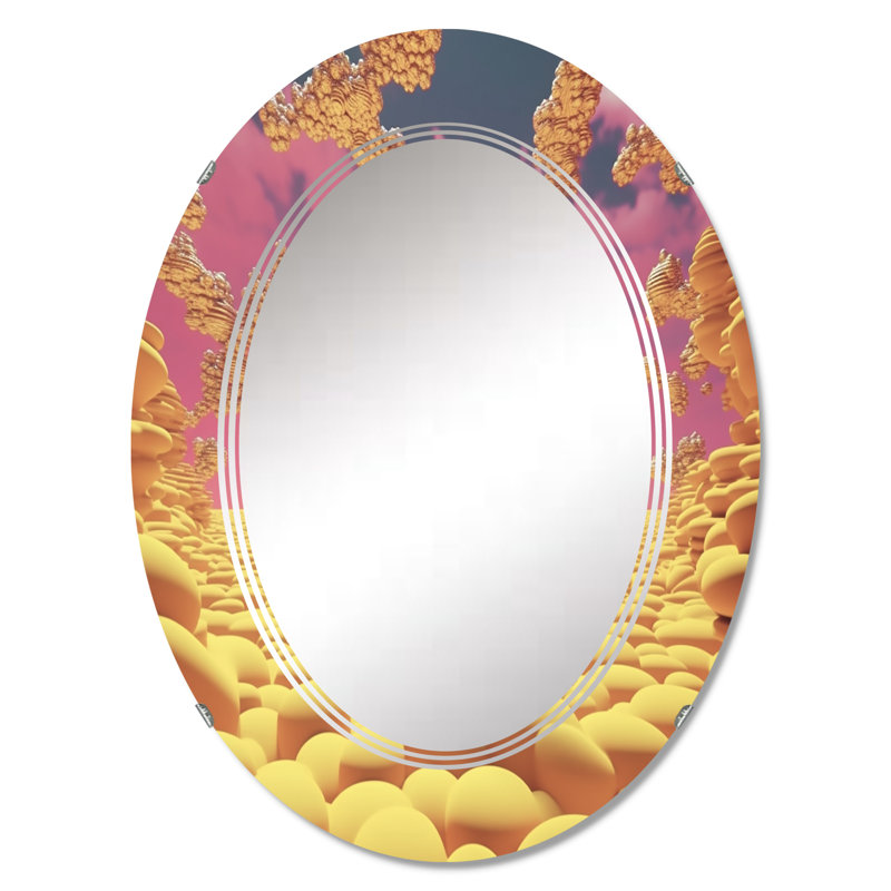 Portici - Miroir mural moderne ovale, 36 po x 24 po