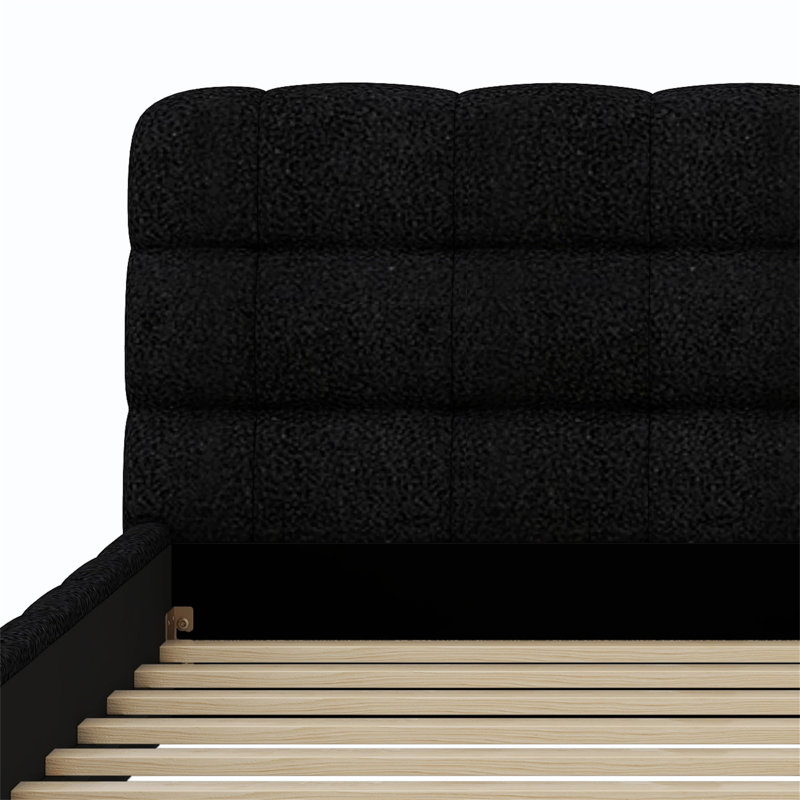 Upholstered Platform Bed, Black