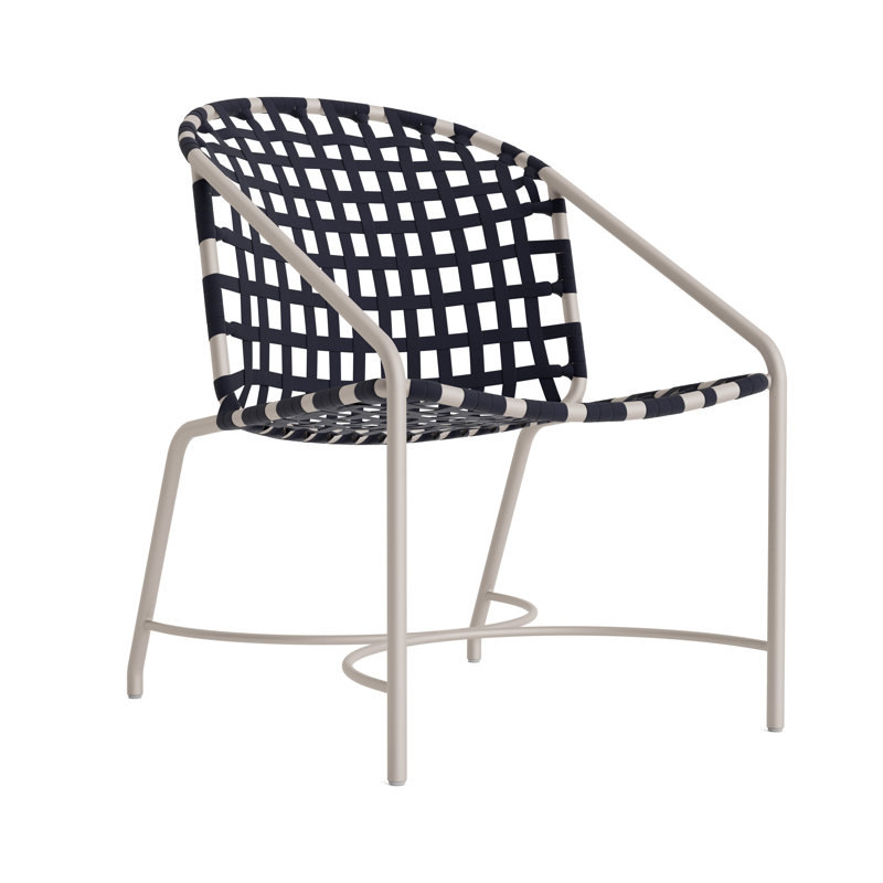 Kantan Outdoor Lounge Chair, Dove Smooth/Marine Suncloth Lace