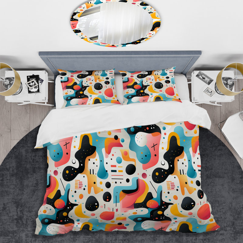 Ensemble de housse de couette rose et bleu, Housse de couette pour très grand lit et 2 très