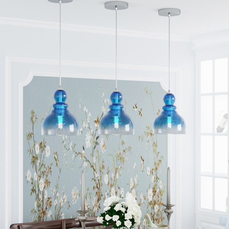 Adeliene 1 - Light Single Dome Pendant, Blue