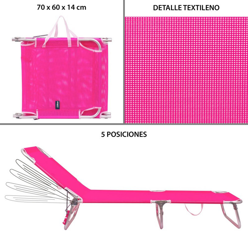 Antwine 58cm Long Reclining Single Chaise, Pink