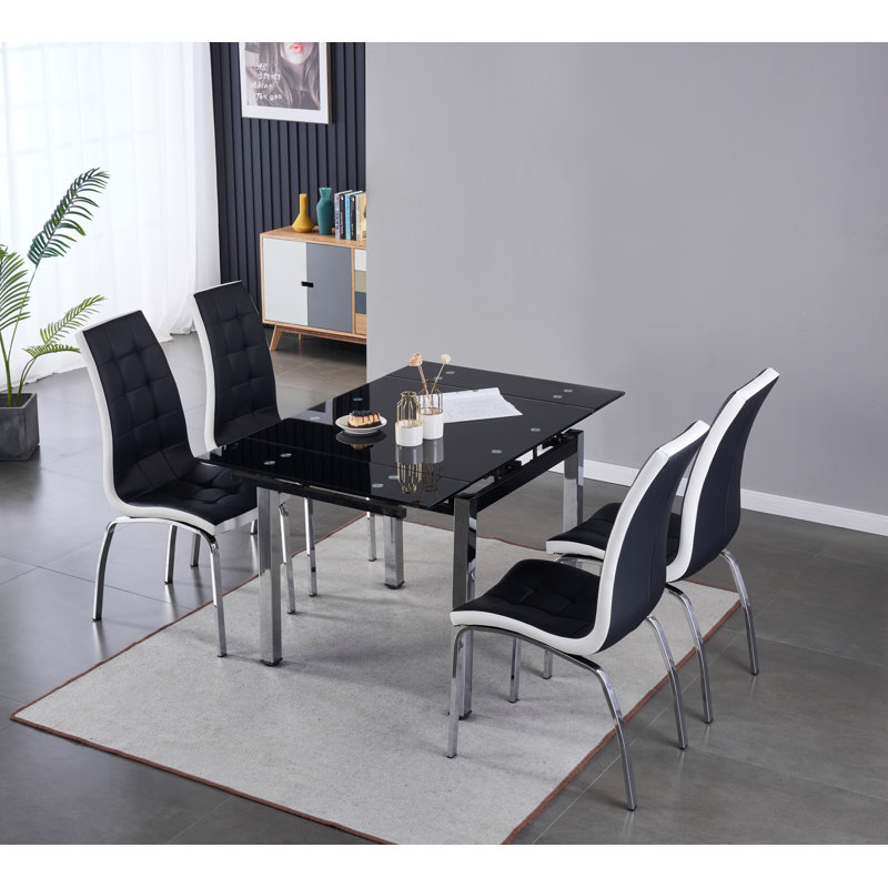 Hedley Dining Set, Black, Black