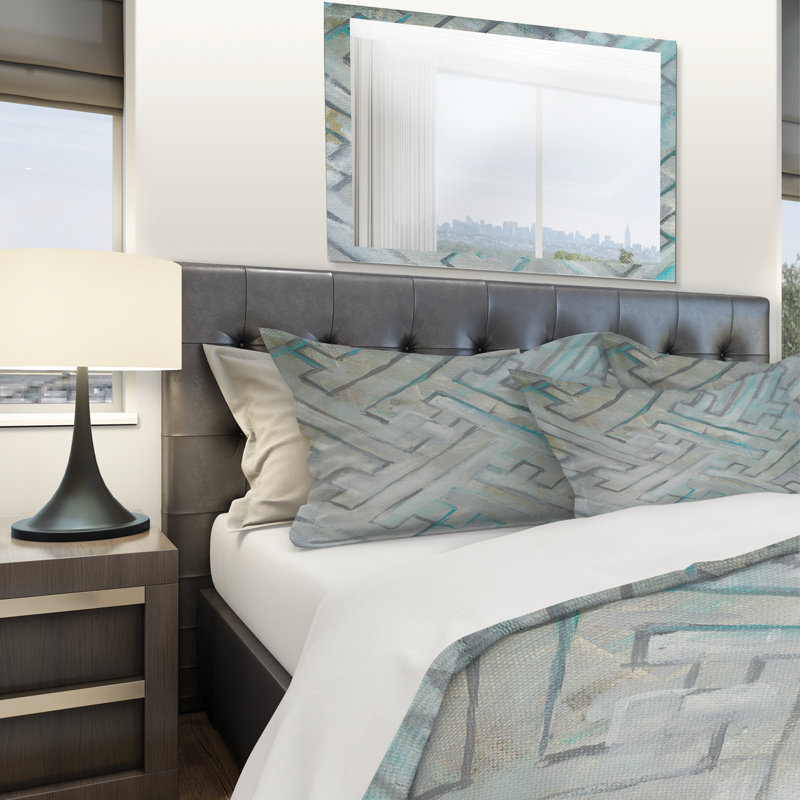 Polyester Weave / Muslin Geometric Shapes Duvet Cover, King Duvet Cover + 2 Shams