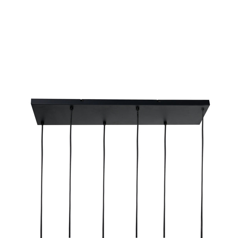 - Light Satin Black Pendant, 3, 120cm H x 77cm W x 29cm D