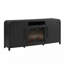 Meuble télé moderne incurvé Chantelle de 70 po avec foyer électrique intelligent Duraflame®, commande vocale et application Alexa, noir-128929306