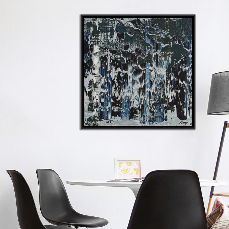 « dj jazz », reproduction sur toile, H 18 po x l 18 po x P 1,5 po, Toile avec cadre noir, Pas de tapis