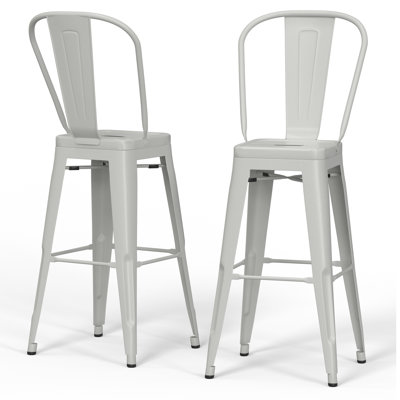 Fletcher - Tabouret à hauteur de comptoir en métal - Blanc