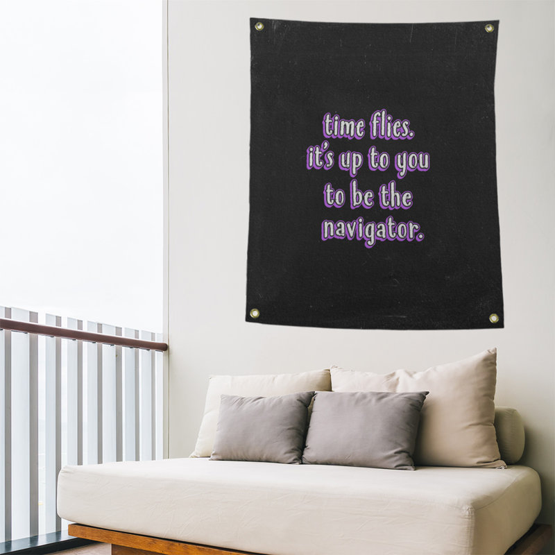 Tapisserie tableau noir en polyester time quote, H 59 pi x l 50 po, Mauve