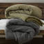 Couette 3 pièces lavée à la gaufre, 100% coton pour un sommeil douillet et confortable, motif unique, couverture surdimensionnée, douceur vivante avec une touche intemporelle, attaches, utilisation toutes saisons, couleur gris anthracite-120252343-120252345