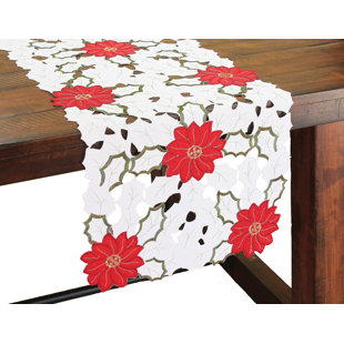 Samsel Embroidered Cutwork Table Runner