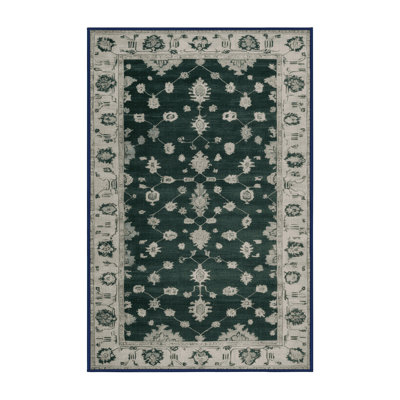 Machine Washable Overdyed Blue Area Rug