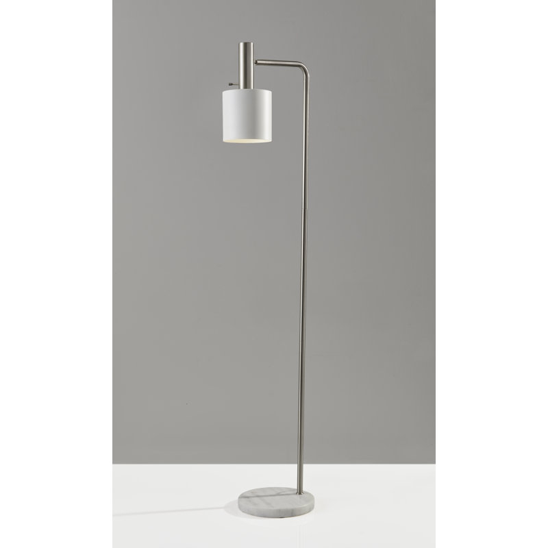 Lampe de travail sur pied 61 po Butterfield, Acier brossé / Blanc