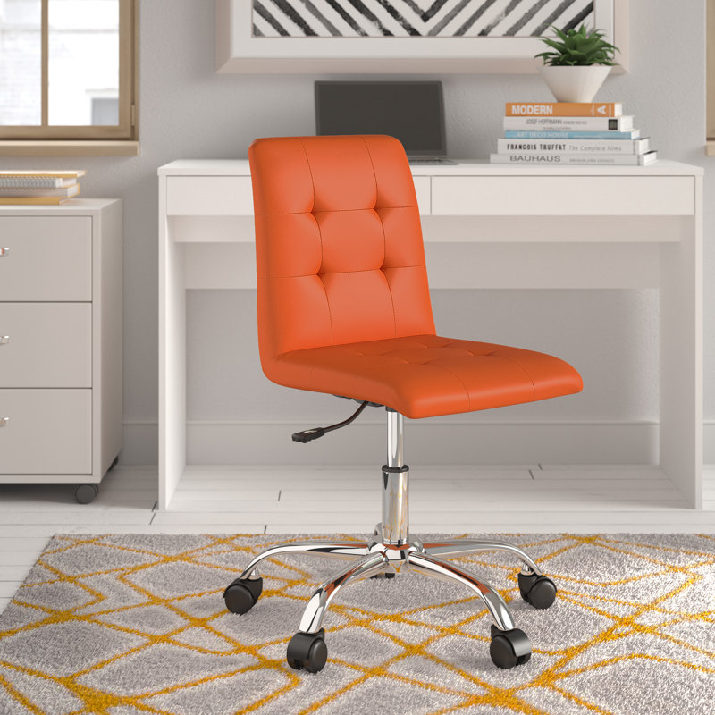 Modway Prim Armless Mid Back Office Chair, Orange