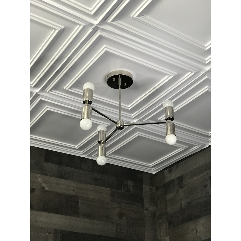 Lustre de sphère spoutnik 6 lumières Narelle, Nickel poli